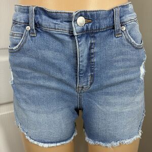 Sofia Vergara Womens Shorts Sz 4 Stretch High rise Chi Denim distressed raw hem